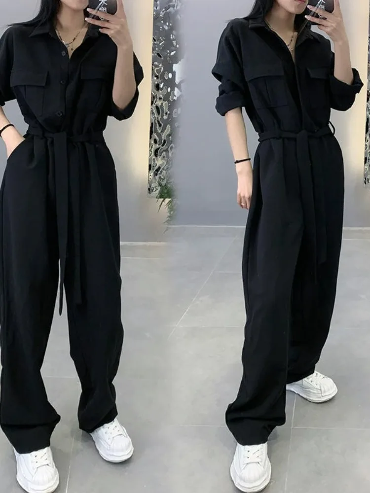 

Faionable Workwear Jumpsuit Women's High Waist Draped Wide Leg Pants Set Ele Spring Autumn Slimming Straight Cut Suit