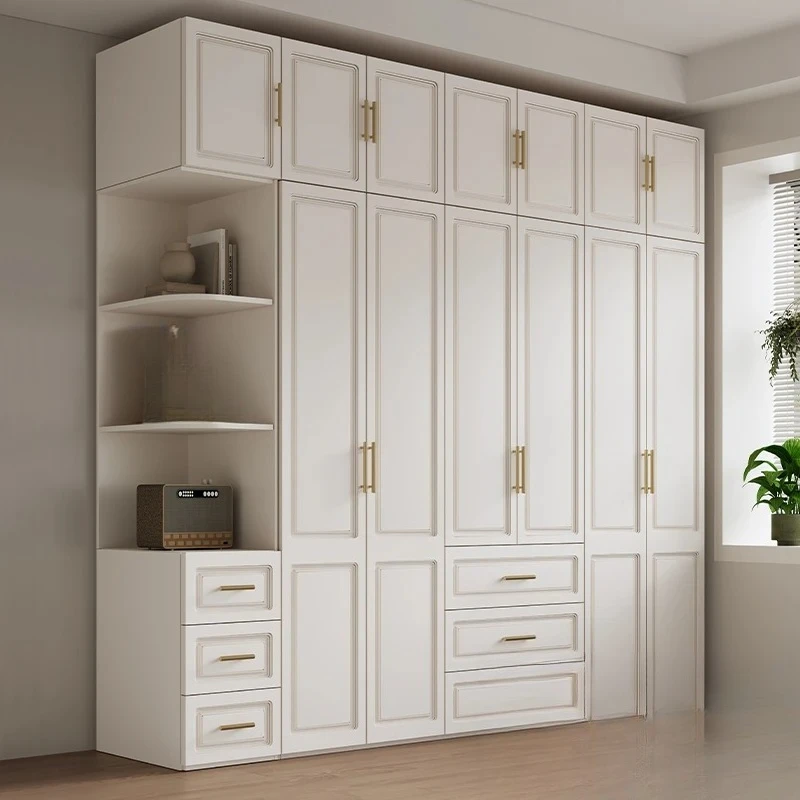 white Closet for clothes Home bedroom Organizer comfortable storage Cabinet/ Closet full save shelves shelf wardrobe furniture