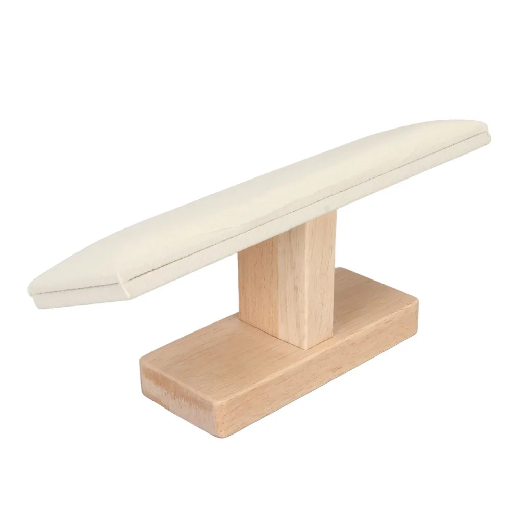 Soporte de madera resistente para pulseras, color beige, 20 x 6 cm. Expositor de joyas, organizador de pulseras, estante decorativo.