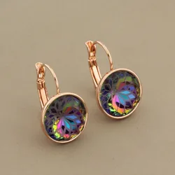 2022 New Trend  Luxury Quality Jewelry Hanging Earrings Rose Gold Color 14mm Round Dangle Earrings For Women Gift To Girlfriend