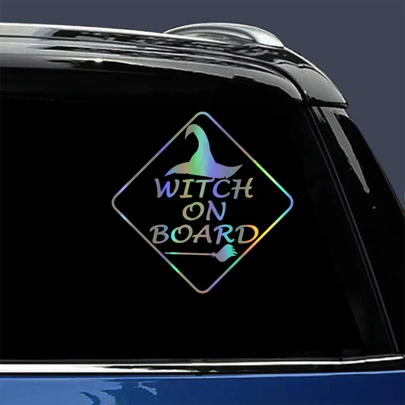 WITCH ON BOARD Cartoon Car Stickers For Auto Motorcycle Stickers and Decals BABY ON BOARD Warning Sign Styling Car Decoration