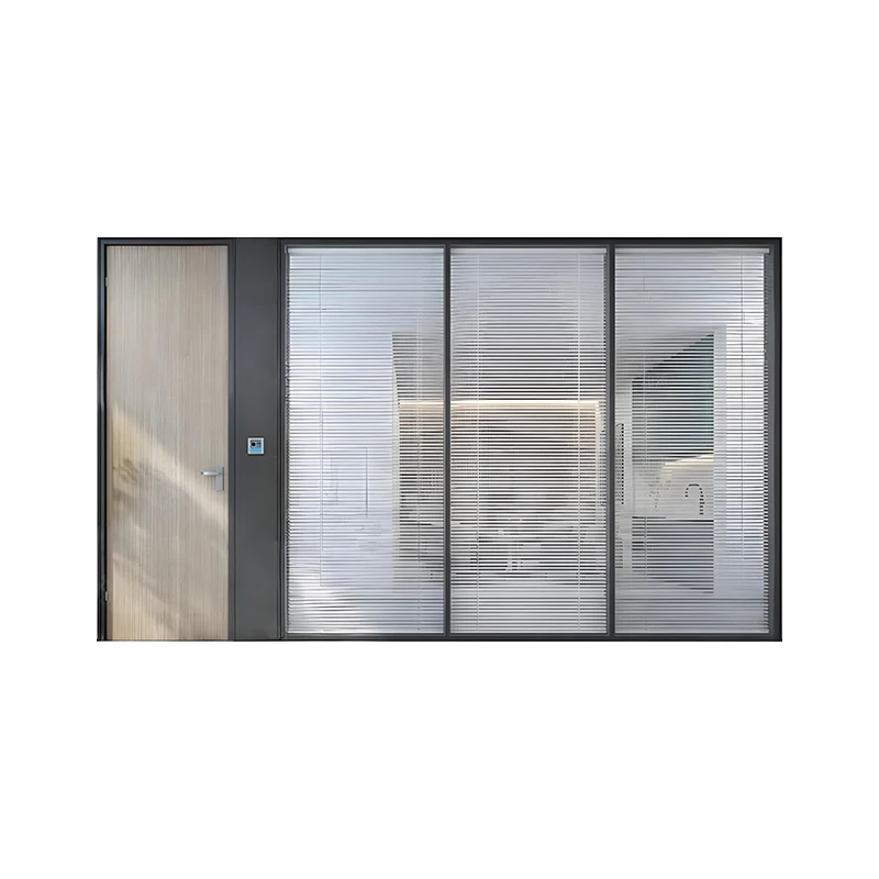 

Office Glass Partition Walls Frameless Glass Partitioning With Access Door for President Room
