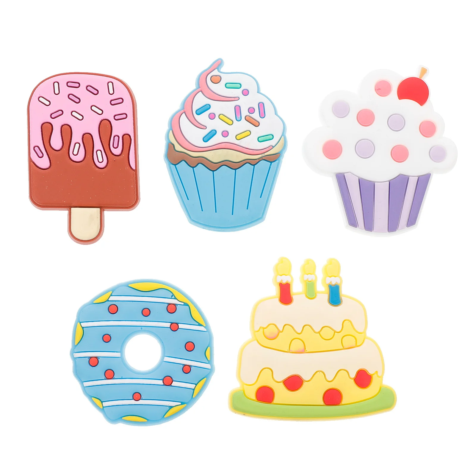 

5 Pcs Smooth Surface Magnets Refrigerator Sticker Ice Cream Fridge Decal