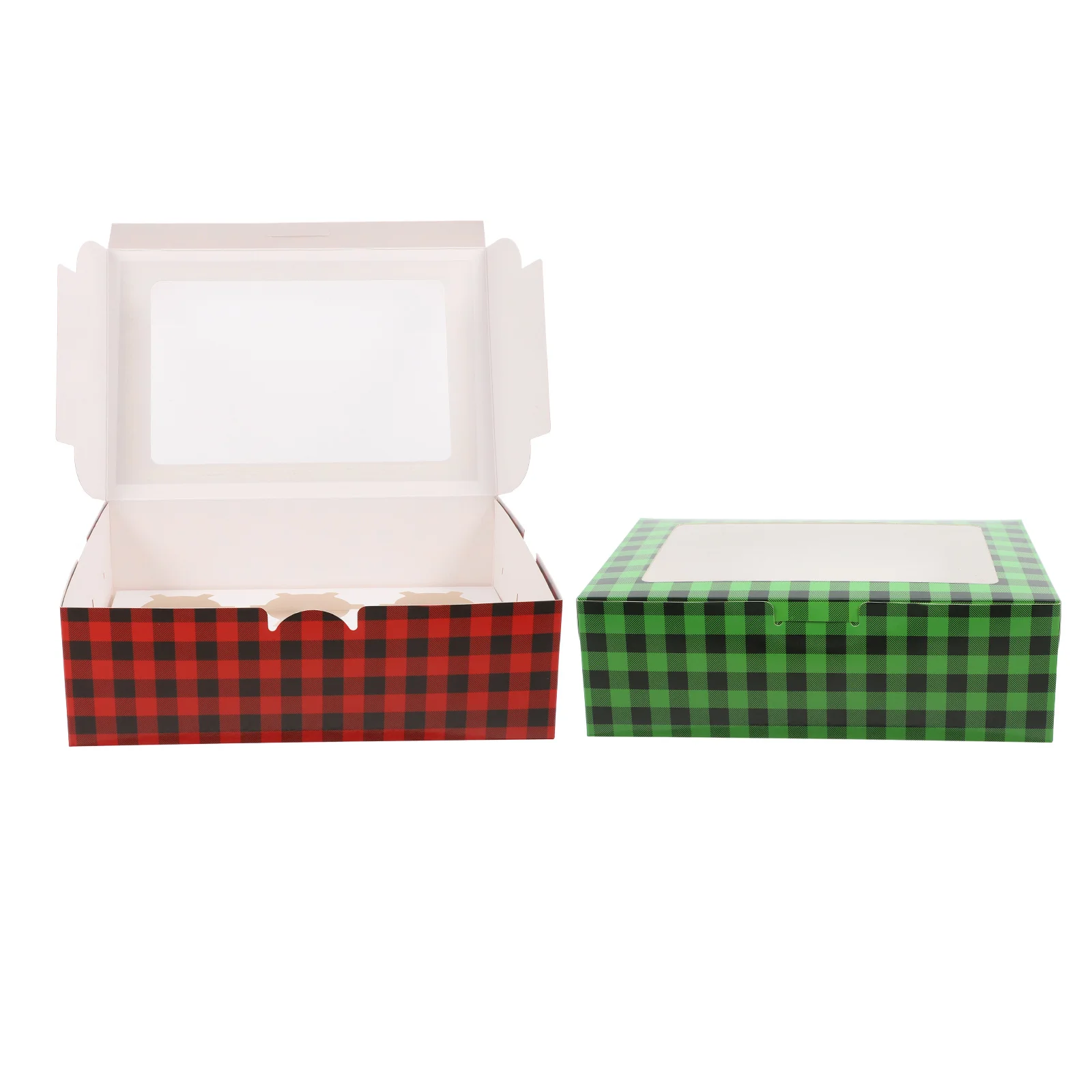 

12Pcs Cake Packaging Boxes Transparent Window Mini Christmas Muffin Cupcake Holiday Dessert Carrier Gift Baked Goods Boxes