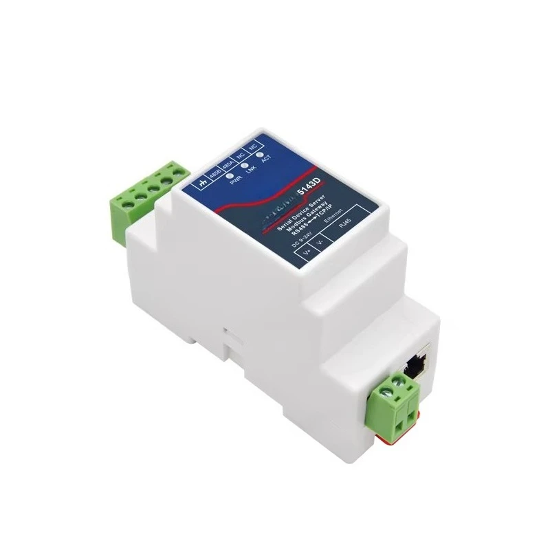 Modbus Rs485 Small Size Din Rail Mounted Modbus RTU TCP Ethernet Serial Server One Serial Port for IoT 5143D