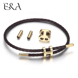 Stainless Steel Clasps Adjustable Bead Connector with End Beads for Adjustable Bracelets Jewelry Making Accessories