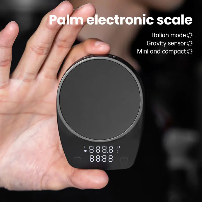 Mini Coffee Scale Electronic Italian Coffee Bean Scale Palm Size Timing Weighing Scale Home Kitchen Tool Coffee Bar Accessories