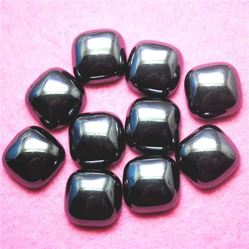 10 قطعة 15X15 مللي متر حجر الهيماتيت الأسود كبوشن شكل مربع فضفاض الخرز الكابينة لا ثقب DIY بها بنفسك العثور على المجوهرات أجزاء
