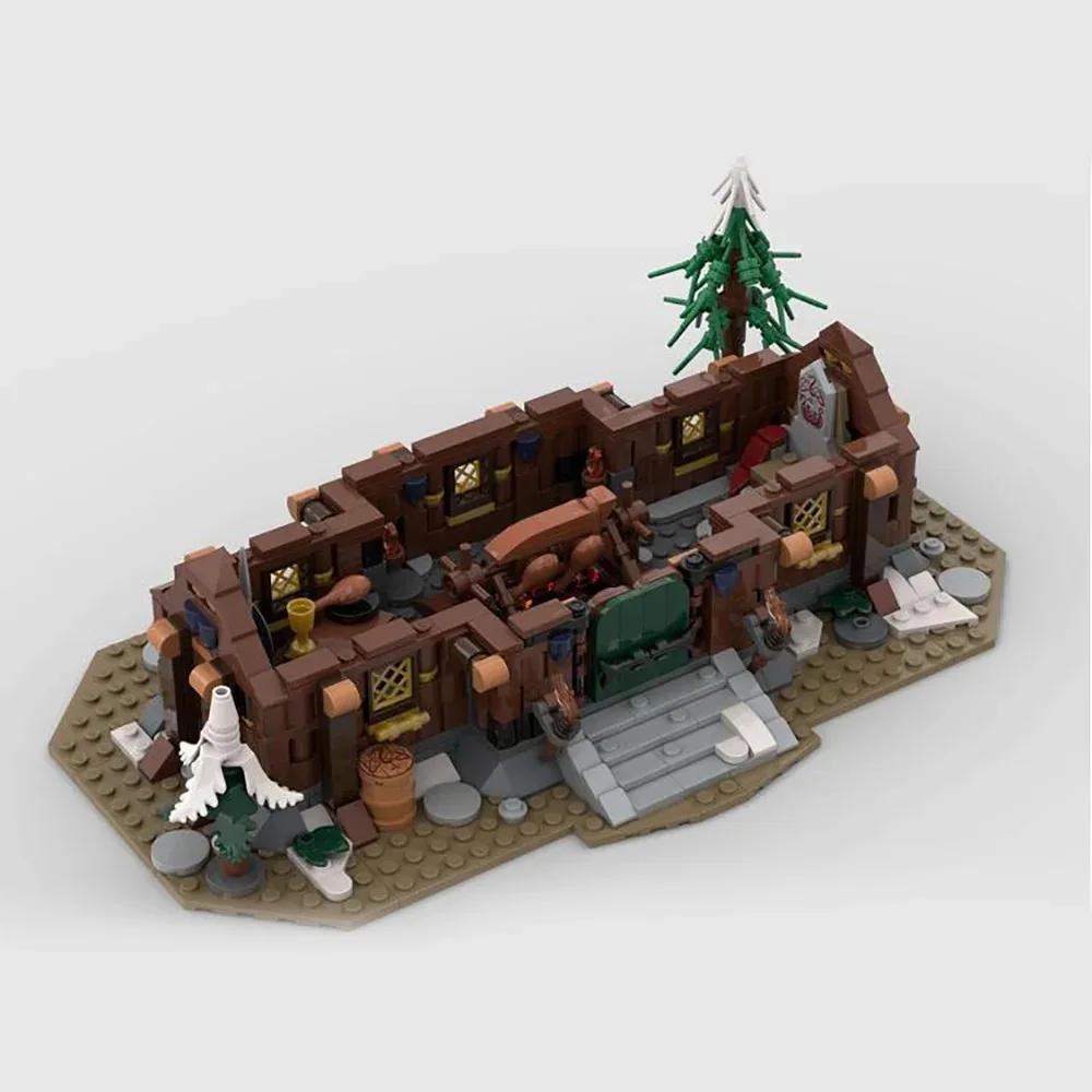 

1231PCS MOC Medieval Street View Viking hut House of the Jarl DIY creative Retro child Toy Birthday Gift building blocks