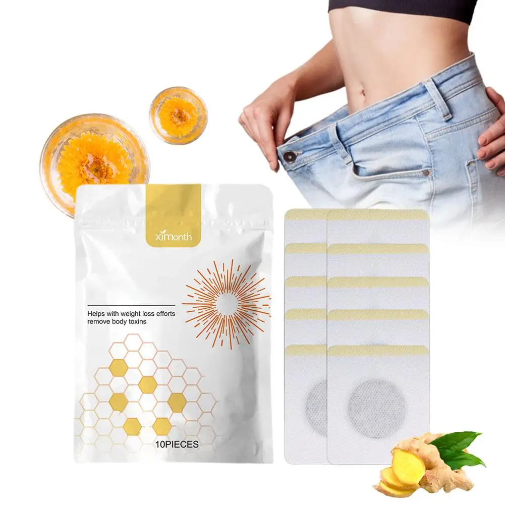 10PCS Bee Lymphatic Slimming Patch Expectorant Defecation Slimming Detoxification Detumescence Fat Burning Slimming Patch