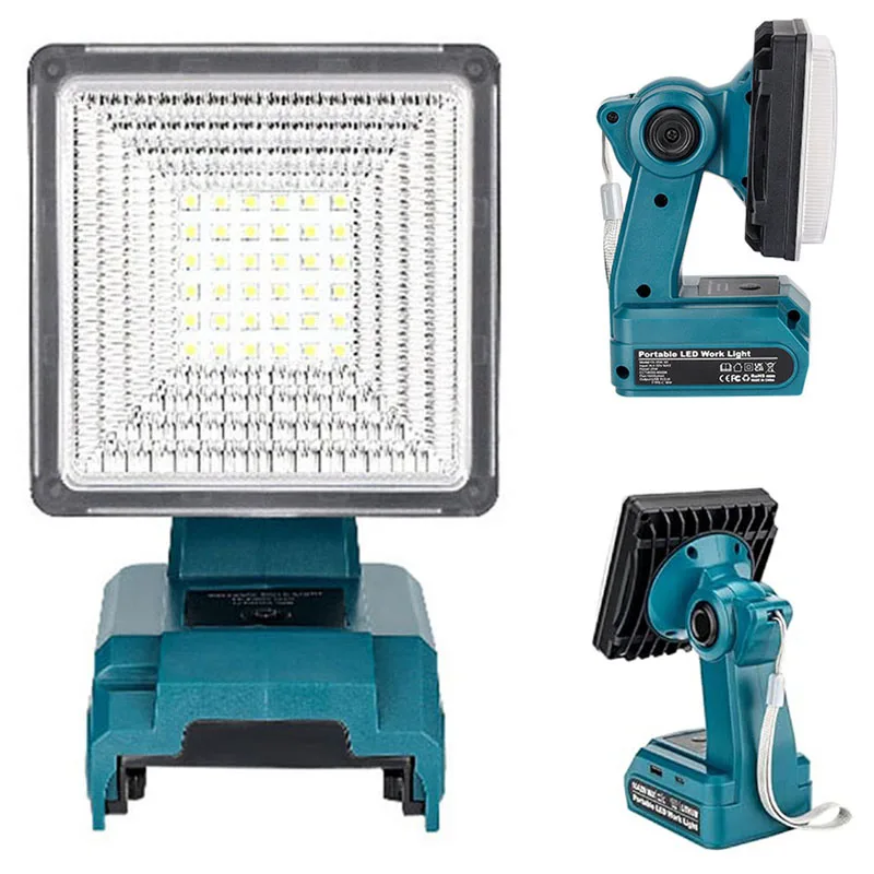 

For Makita 18V Li-ion Battery LED Work Light 25W Flashlight Portable Emergency Flood Lamp Camping Lamp With USB&Type-C Ports