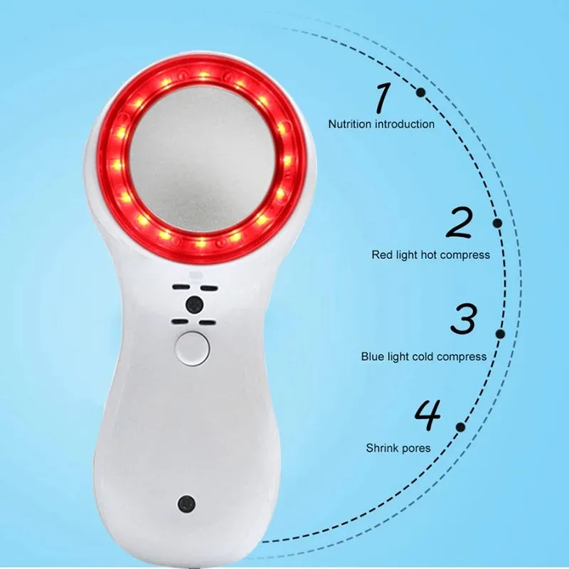 New Red Blue Light Therapy Hot Cold Hammer Facial Skin Massage Lifting Tighten Machine Skin Care Massage Beauty Tools