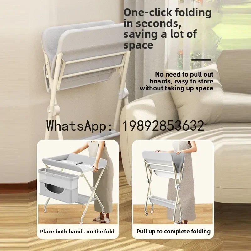 r15Baby Care Table Baby Changing Table Newborn Bath Massage Touch Table Foldable Multi-Function