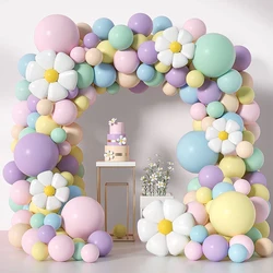 Macaron Mix Color Balloon Happy Birthday Kid Girl Yellow White Daisy Helium Balloons Pink Blue Globos Party Supplies Baby Shower