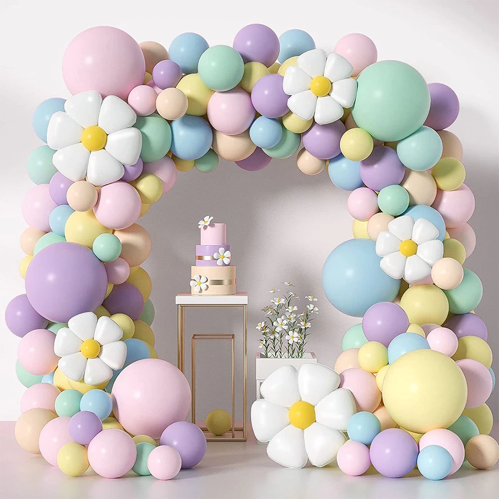 Balony Macaron Mix Kolorów Urodziny Dziecko Dziewczynka Żółty Biały Stokrotka Balony Helem Różowy Niebieski Globos Artykuły Imprezowe Baby Shower
