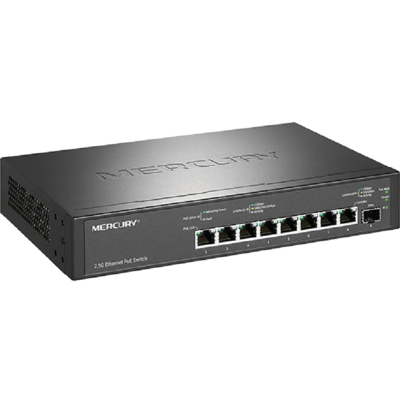 

Chinese Firmware, IEEE802.3af/at 115Watt 2.5 Gigabit Ethernet Network Switch, 8*2500Mbps RJ45 Ports 1/2.5/10Gbps SFP+ Port