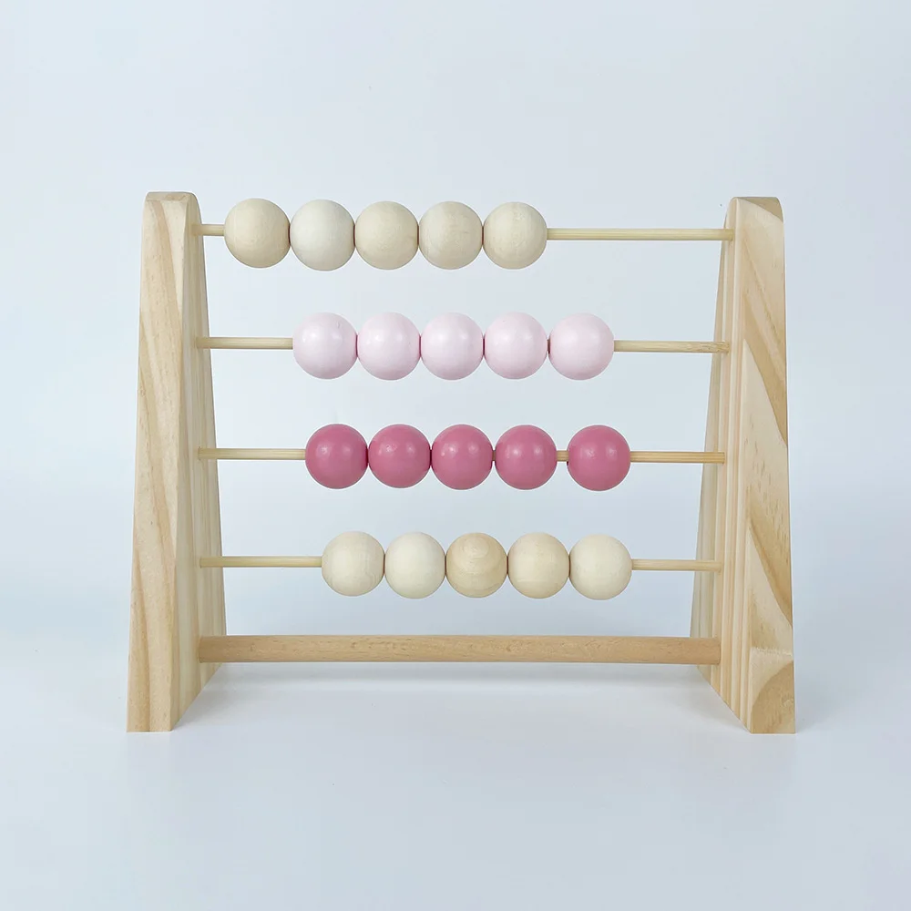 Nordic Wooden Abacus for Kids Room Desktop Decoration Baby Early Learning Math Educational Toy Natural Wood Nursery Decor