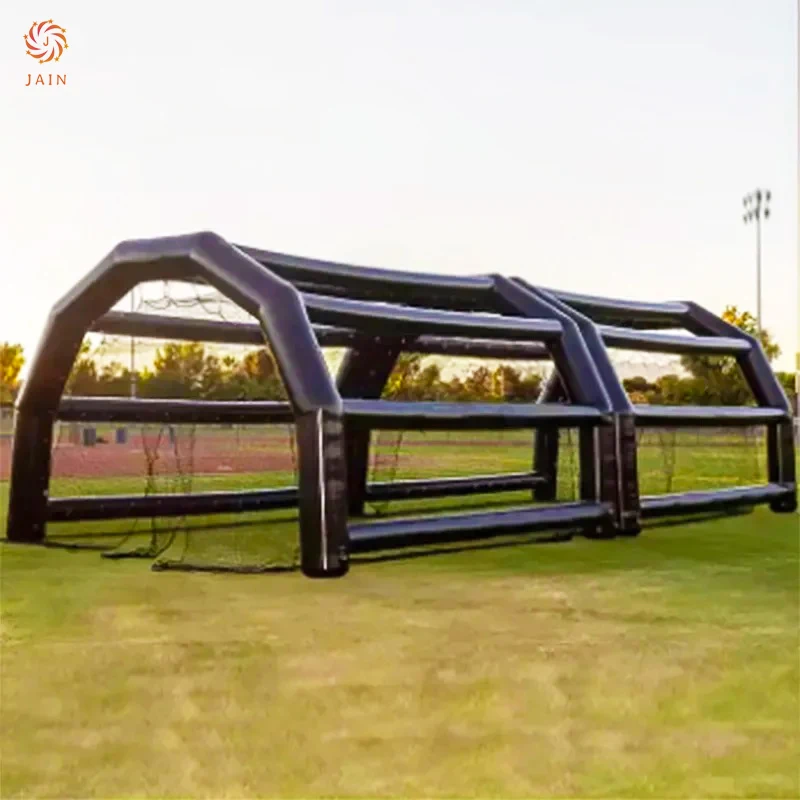 Commercial PVC Inflatable Batting Cages Baseball Sport Games, Black Inflatable Baseball Softball Batting With Pump For Game