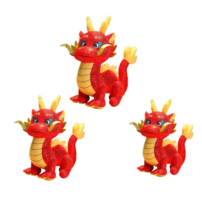 24/30/40cm Cartoon Dragon Shape New Year Presents Sofa Ornament Animal Home Decorative for Kids Toy