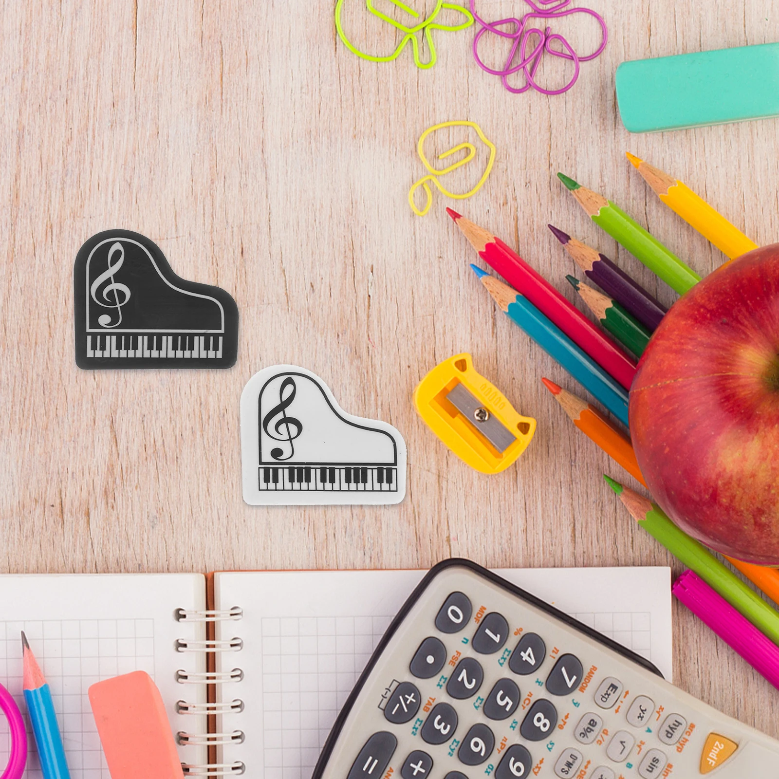 

20 pcs Piano Shaped Erasers Cute Colorful Small TPR Eraser for Kids Students School Supplies Back to School Classroom Party