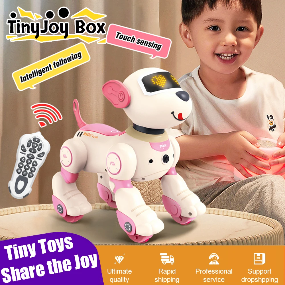 

Funny RC Robot Electronic Dog Stunt Puppy Voice Command Programmable Touch-sense Music Song Robots Dogs for Children's Toys Kids
