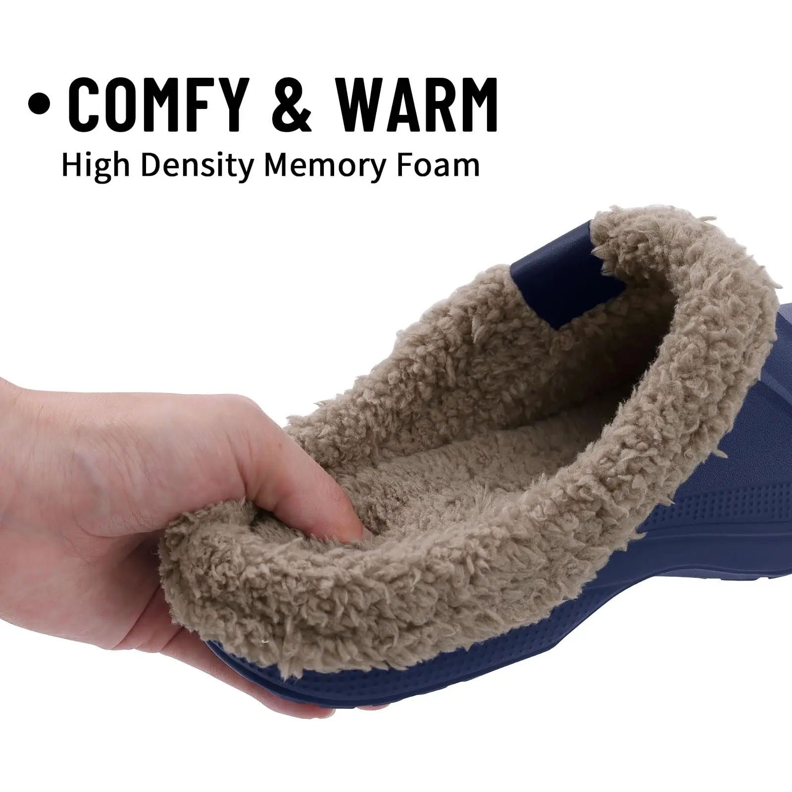 Lächeln Winter Pelz Gefüttert Clogs Frauen Fuzzy Hausschuhe Männer Warme Hausschuhe Erwachsene Outdoor Wasserdichte Hausschuhe Komfort Garten Clogs – Detail 25