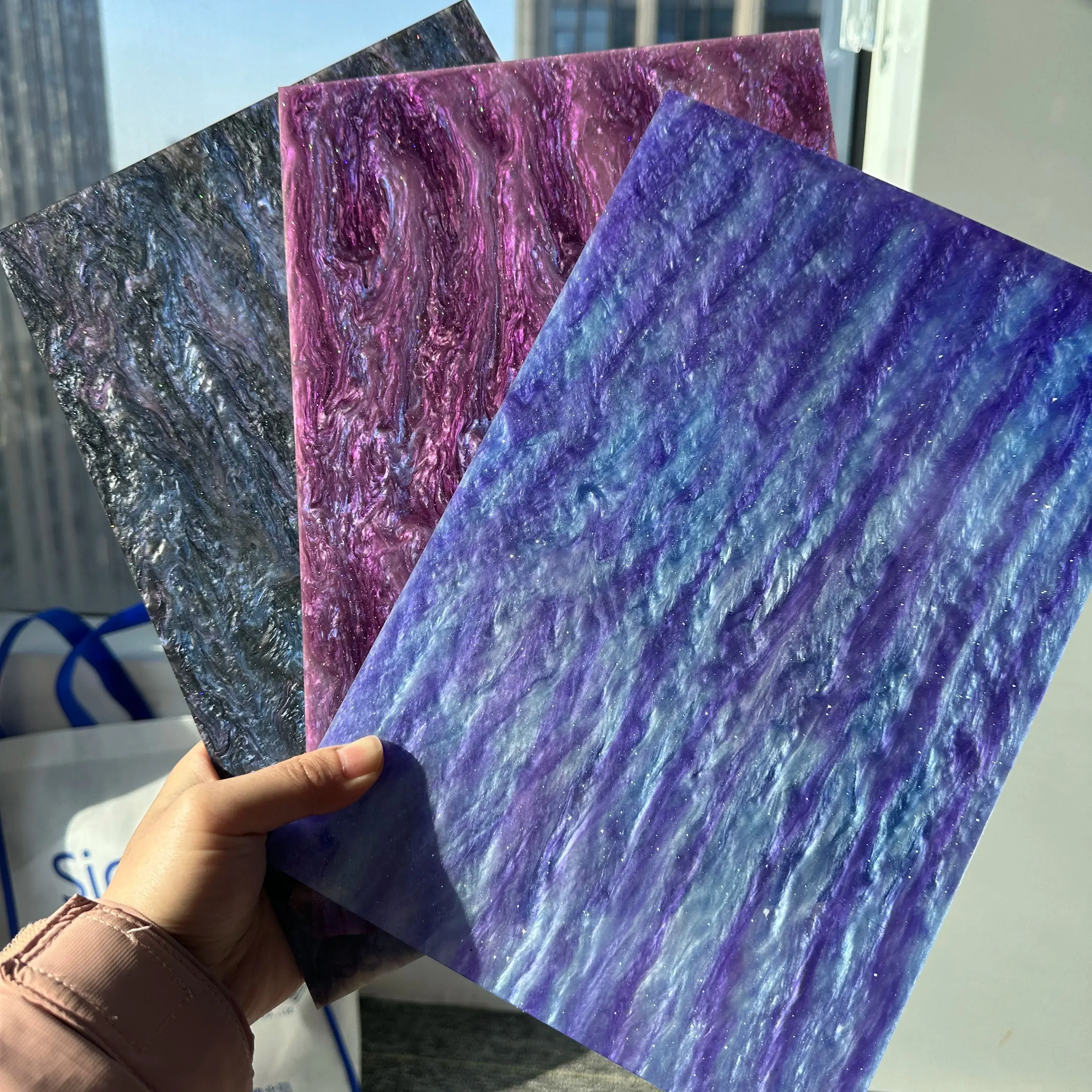 Acrylic Sheet Purple Set of 3 3MM Thickness Material for Home Decoration For making jewelry, etc.