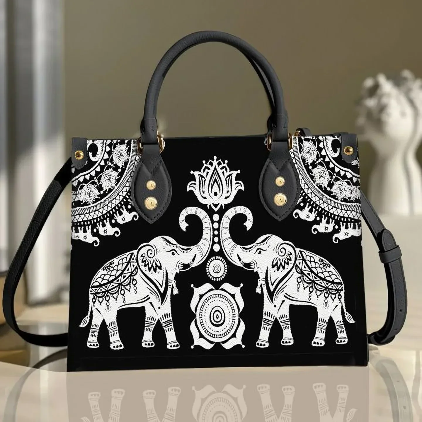 حقيبة يد من جلد الفيل الأسود | حقيبة يد جلدية للنساء حقائب يد للنساء 2021 مصمم فاخر carteira الأنثوية #2