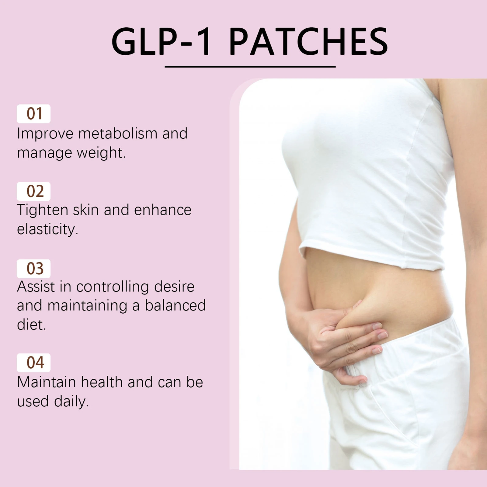 30 peças remendo de emagrecimento corporal extratos naturais fórmula GLP-1 remendo de gerenciamento de peso invisível ultrafino para mulheres e homens