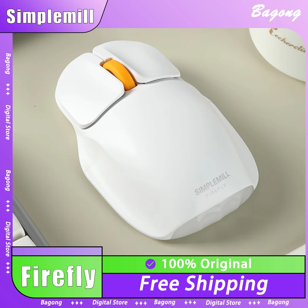 Simplemill Firefly Bluetooth Wireless Mouse Dual Mode Ergonomics Gaming Mouse Long Battery Life Pc Gamer Accessories Office