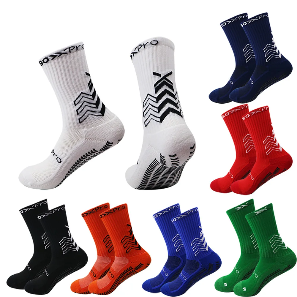 

Football socks, men's mid length sports socks, running socks, anti slip thick towel bottom, wear-resistant