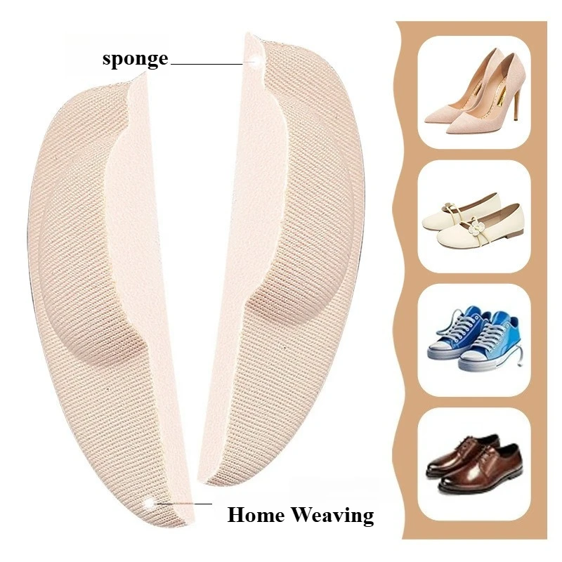 2/4Pcs High Heels Forefoot Pads Unisex Foot Pad Half Insoles Shoes Non-slip Anti-pain Pain Relief Care Shoe Size Reducer Inserts