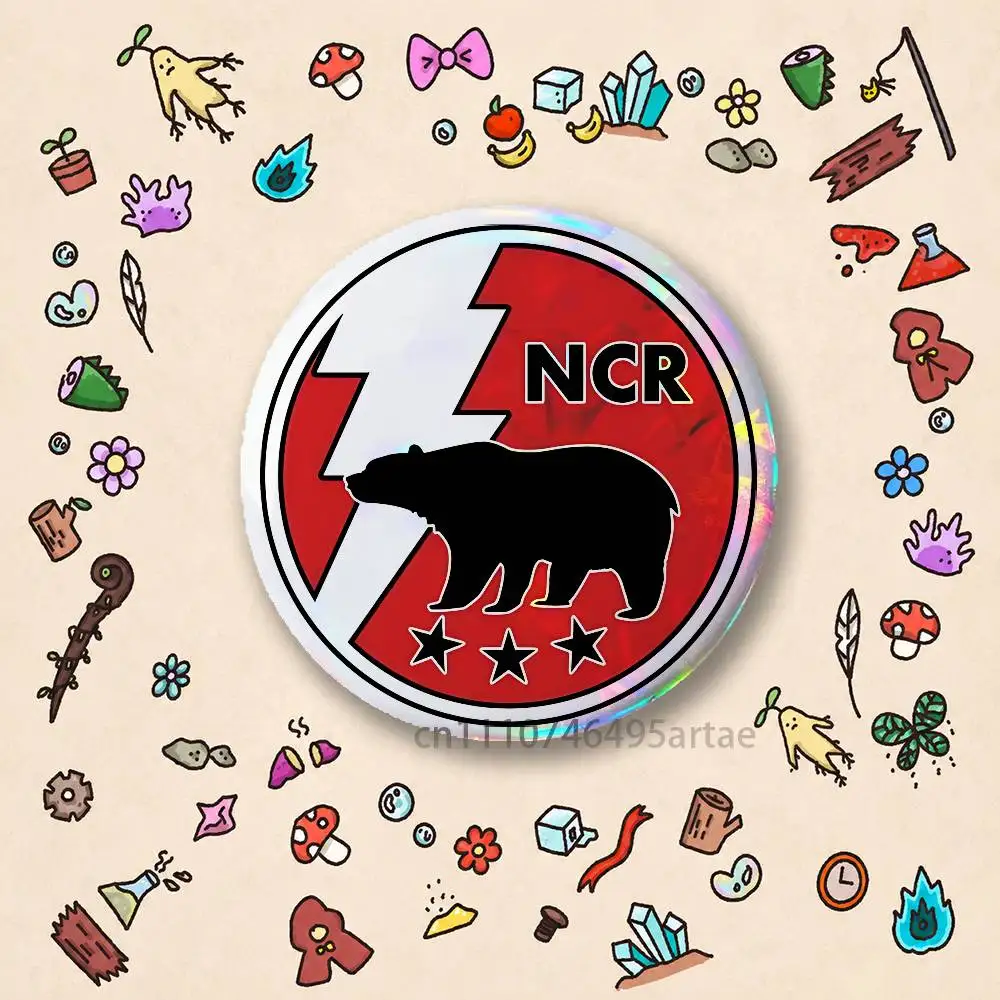 NCR New California Republic Flag Insignia Badges25 32 44 58 75mm Round Cosplay Decor Fans Collect Friends Gifts Brooch Souvenir