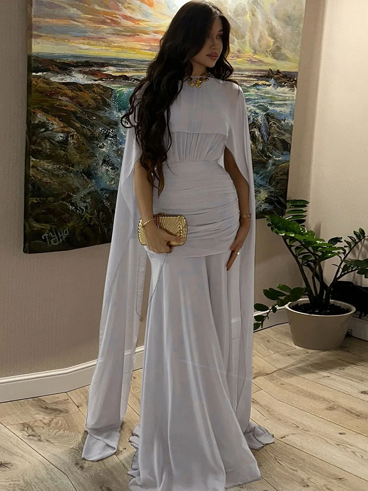Kliou maille ruban décoration Robe longue femme automne nouveau Style col rond sans manches Robe vacances mode froncé élégant robes