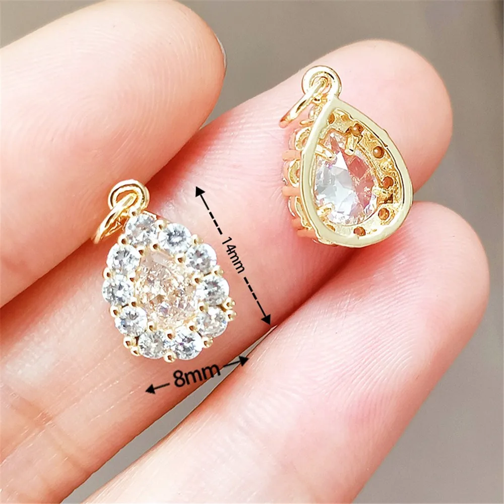 14K Gold-plated and Zirconium-inlaid Rose Rose Money Bag Pendant Diy Bracelet Necklace Handmade Jewelry Accessory view 6