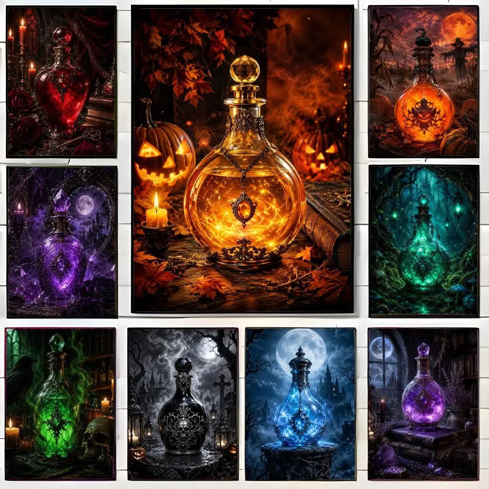 Halloween Potion Bottle Poster Wall Art Print Decorative Mural Home Decor Gift Unframed