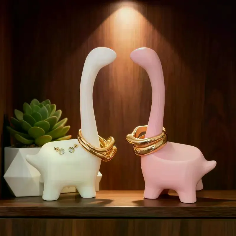 2026 Creative Cartoon Dinosaur Jewelry Display Ring Holder Pink Multi Functional Durable Stand Tools Accessories Packaging view 5