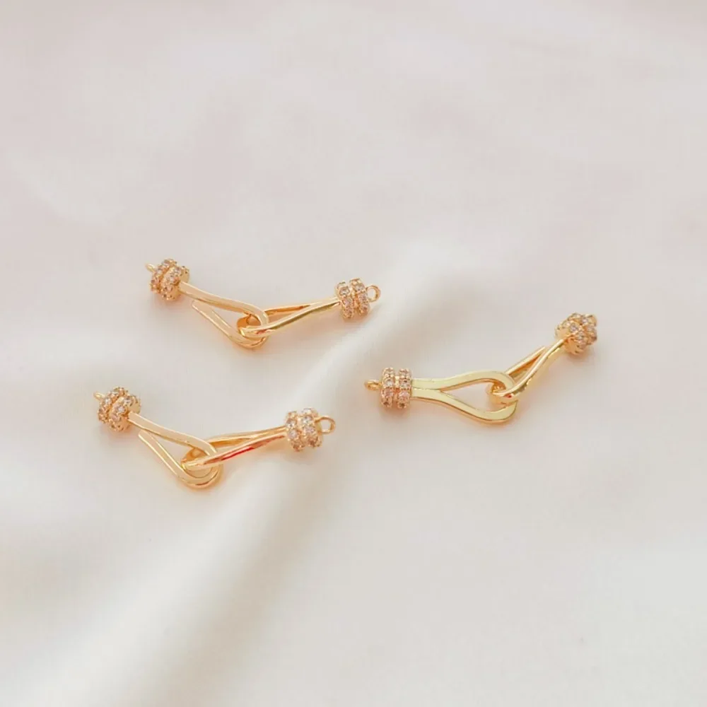 

14K Gold-plated Zircon Bracelet, Necklace, Connecting Clasp and Ending Clasp, DIY Handmade Accessory Material