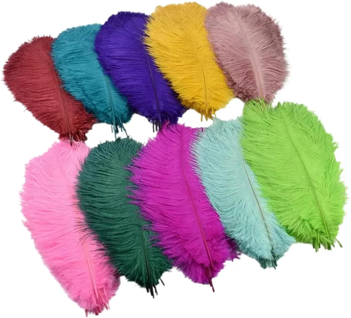 10Pcs/Lot Natural Colored Ostrich Feather 15-20CM 20-25CM 30-35CM Plume Wedding Table Centerpieces DIY Craft Home Accessories