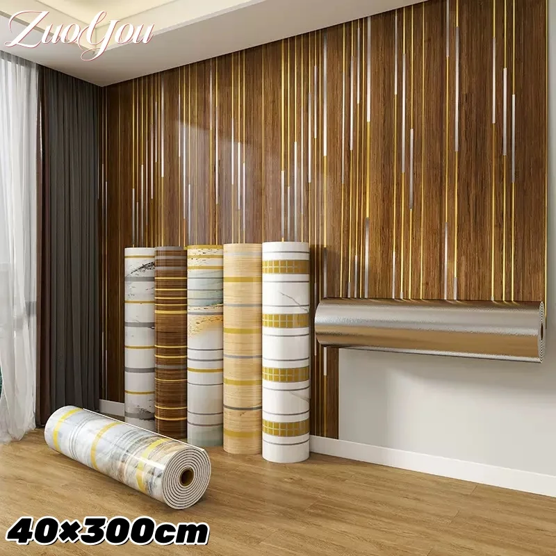 

Faux Wood Grain Grille Self Adhesive Wallpaper for Wall Cladding Living Room Peel&Stick Wall Panels DIY Home Decor Wall Stickers