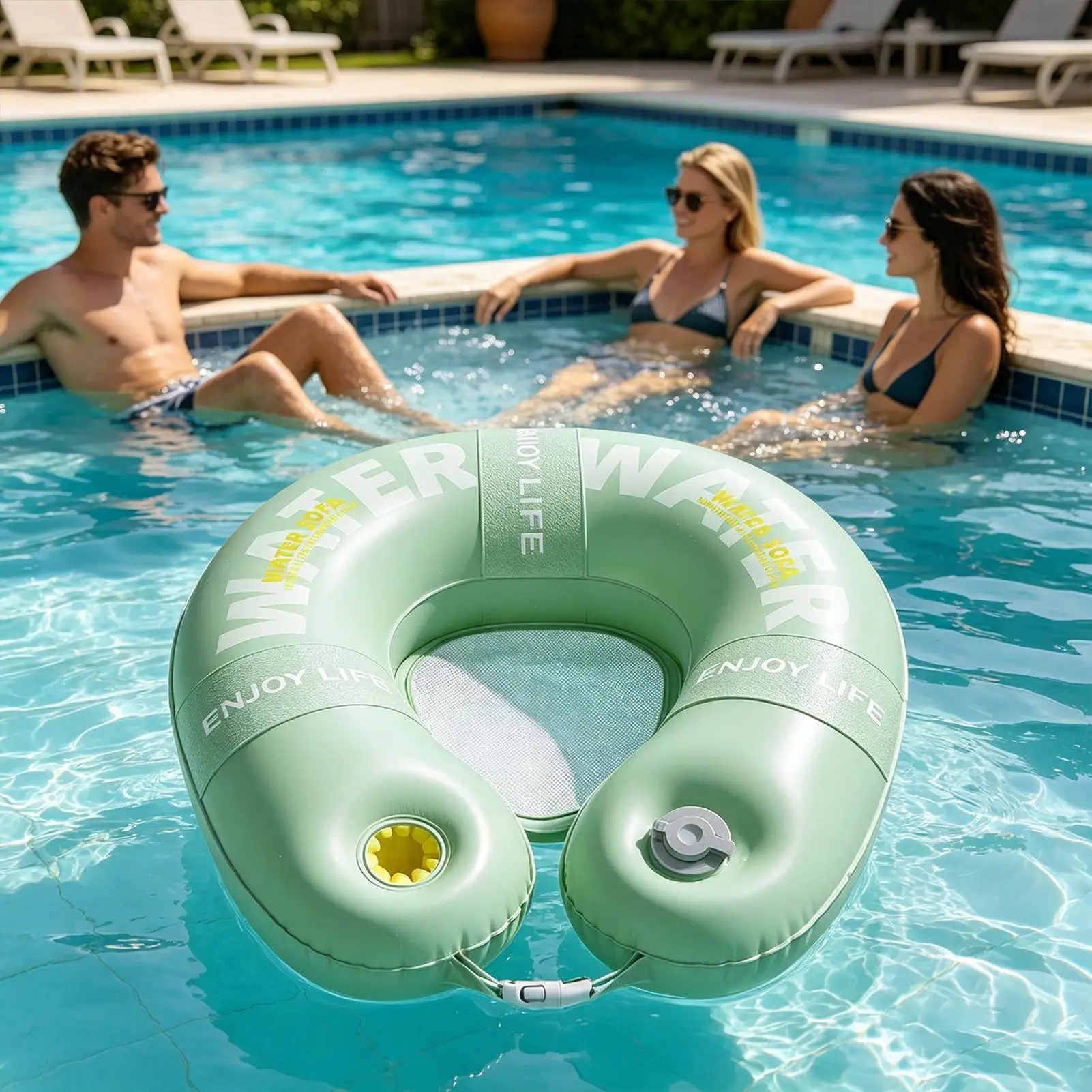 

Pool Floats Inflatable Cooling Floating Chair Sofa Water Floating Sofa For Women Men Camping Outdoor Indoor Outside Water Lake