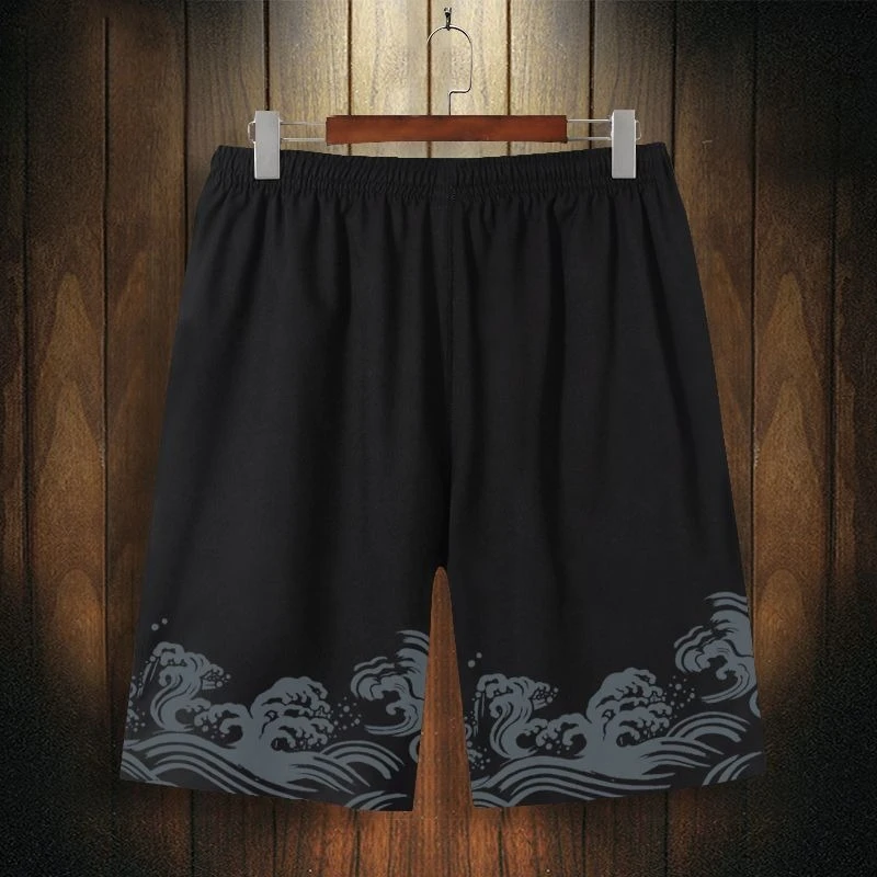 Mens Shorts Harajuku Chinese Dragon Print Quick Dry Beach Shorts Loose Fit Knee Length Summer Casual Sports Unisex Fashion Trend
