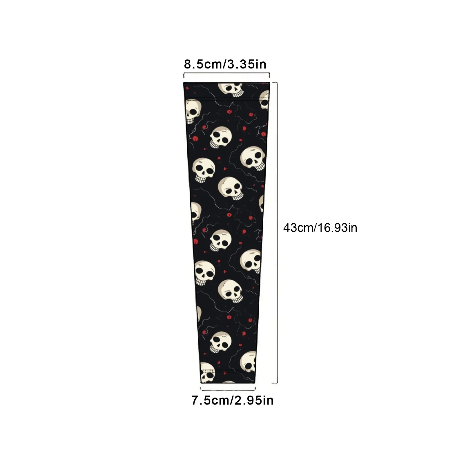 Customizable Edgy Stylish Skull Pattern Comfortable Ice Sleeves–Sun - Protective,Breathable & Quick - Dry for Trendy Outdoor Use