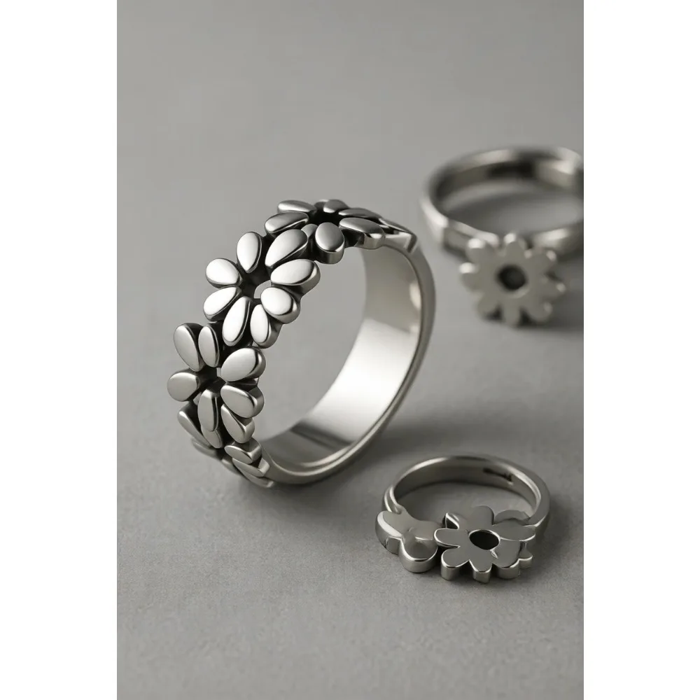 

Серебряное кольцо для пальца ноги с цветком и листом, 5 мм, готовое к подарку, для женщин