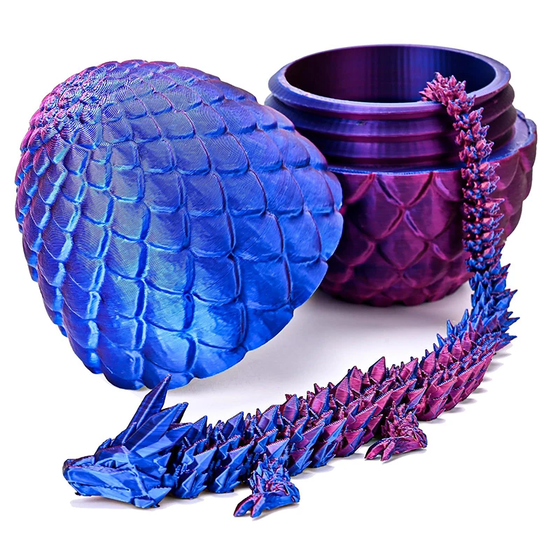 3D Printed Dragon Egg Dragon Statue Set Creativity Kids Toys Bedroom Study Desktop Dragon Sculpture Ornaments Gift Home Decor