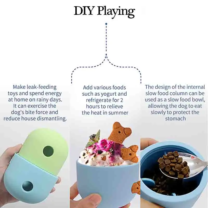 New Interactive Toy for Dog Cat Leaking Ball Puppy Slow Feeder Bowl Puzzle Toy Pet Tooth Cleaning Chew Toys Dog Accessories