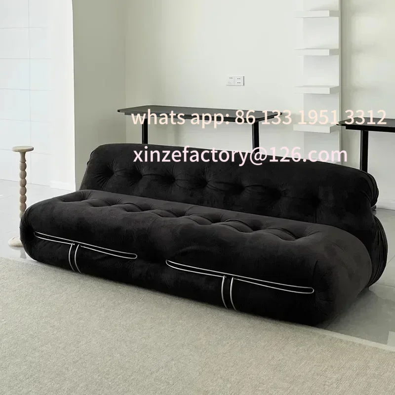 أرائك غرفة المعيشة الحديثة المريحة القابلة للتخصيص فريدة من نوعها باللون الأسود المخملي أريكة منتفخة من القطيفة مقعد الحب الشمالي مصمم Woonkamer Banken