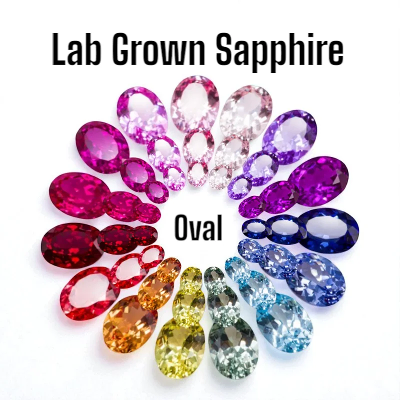 

New Quality Czochralski Method Lab Grown Sapphire Oval Shape Extremely Shiny Quality Pendant Gemstones for Charm Jewelry Making