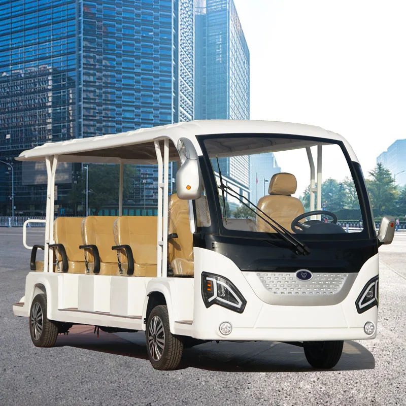 Made in China Sightseeing Car New Comfortable 8-17 Seater 72V Electric Airport Shuttle Manor Tour