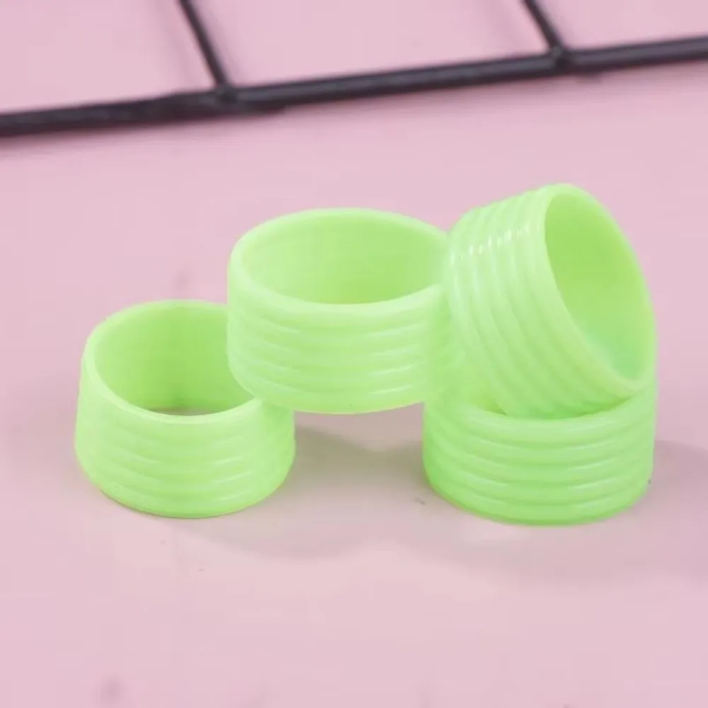 4pcs Silicone Racket Silicone Ring Anti Slip Round Shape Grip Finishing Band Flexible Ribbed Surface Racket Handle Collar